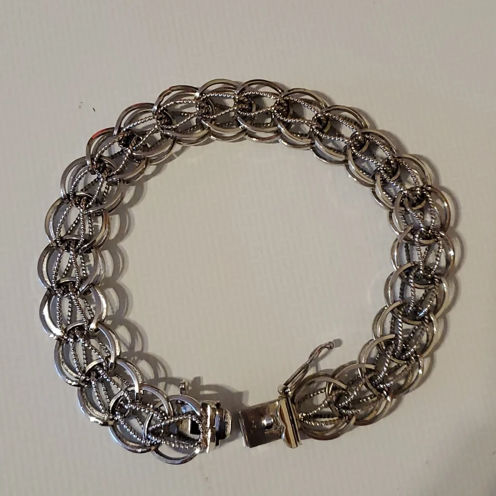 💚 Vintage Fancy silver bracelet - Picture 9 of 10